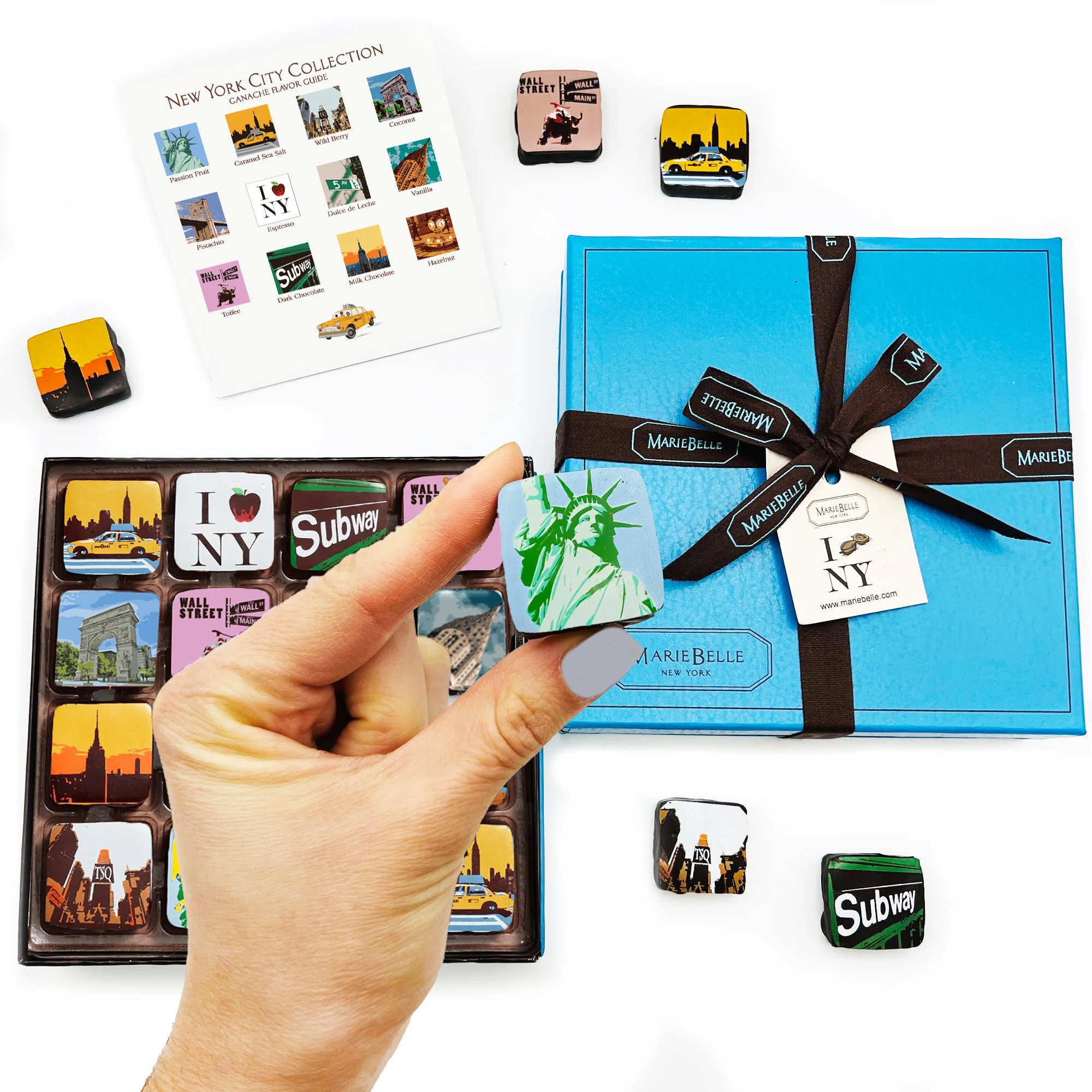 16pc New York Chocolate Ganache Blue Box - Image 2