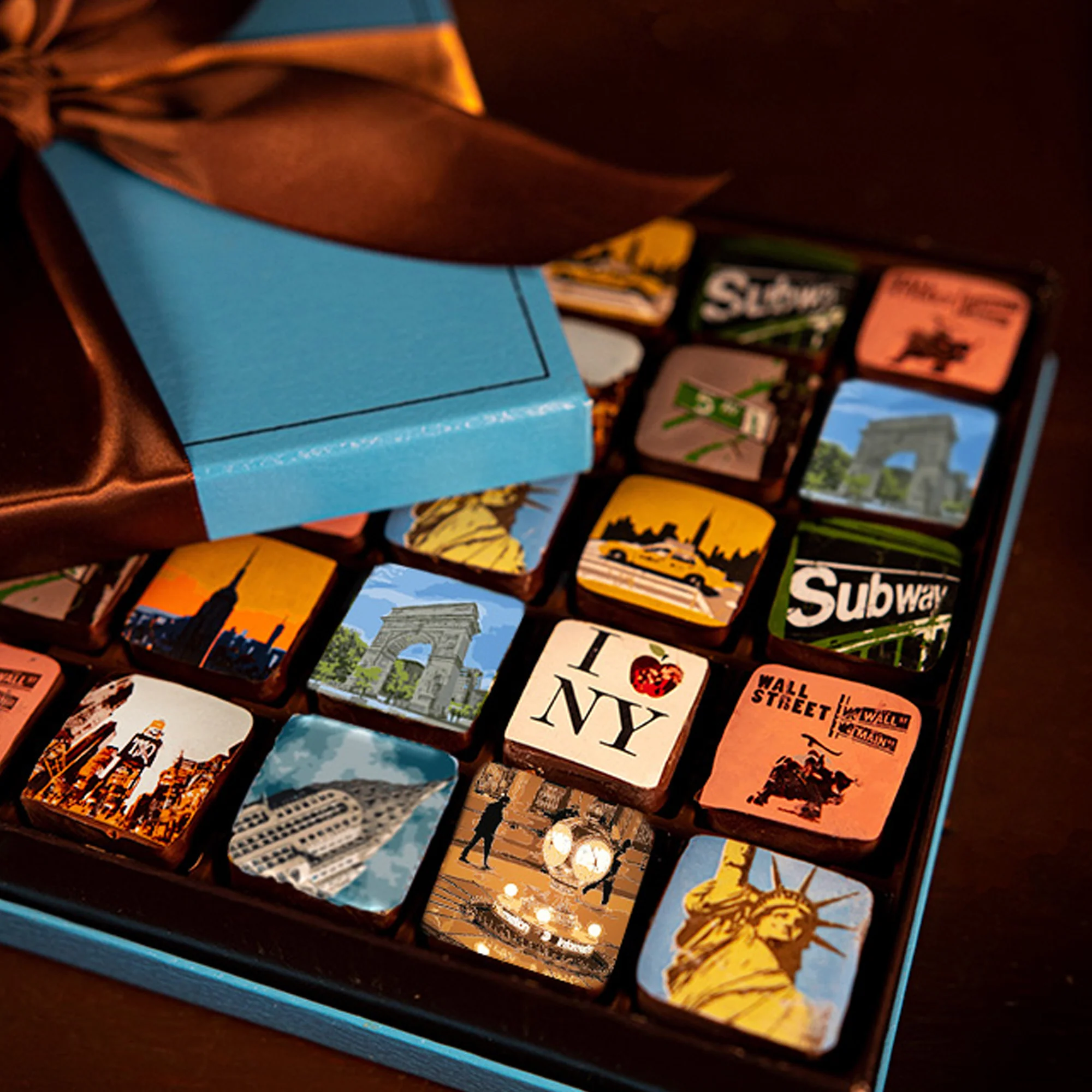 16pc New York Chocolate Ganache Blue Box - Image 3