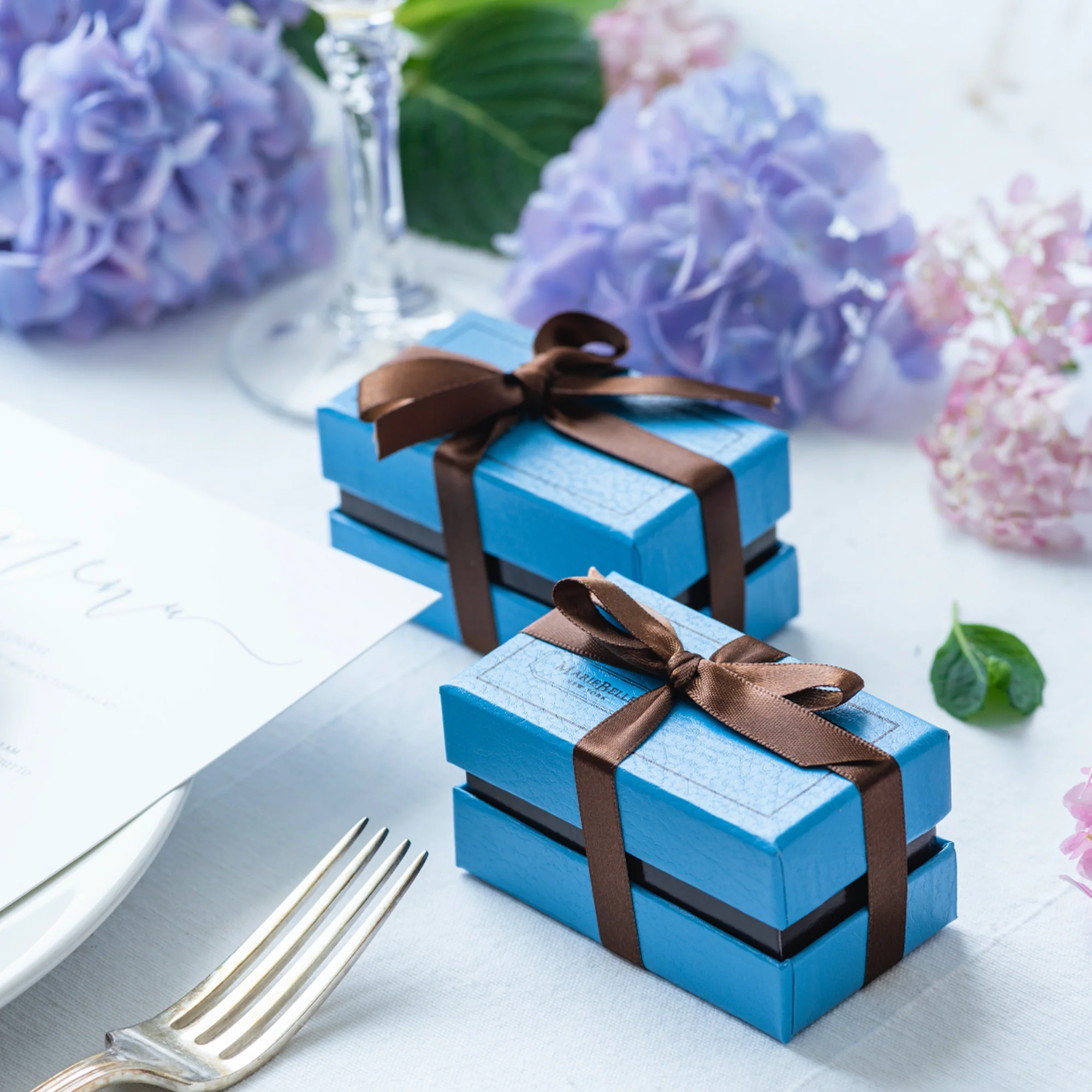 2pc Chocolate Ganache Blue Party Favor Box - Image 4