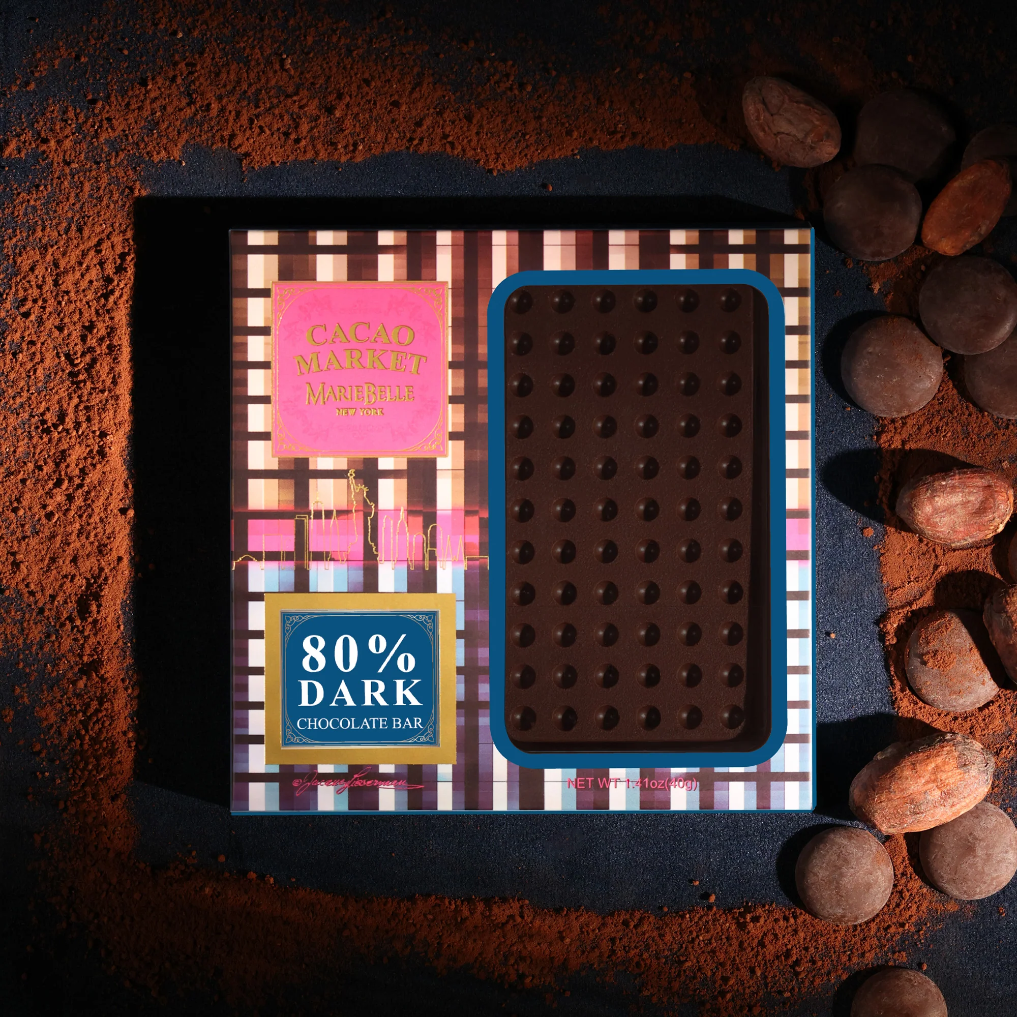 40g Cacao Market • 80% Dark Chocolate Bar
