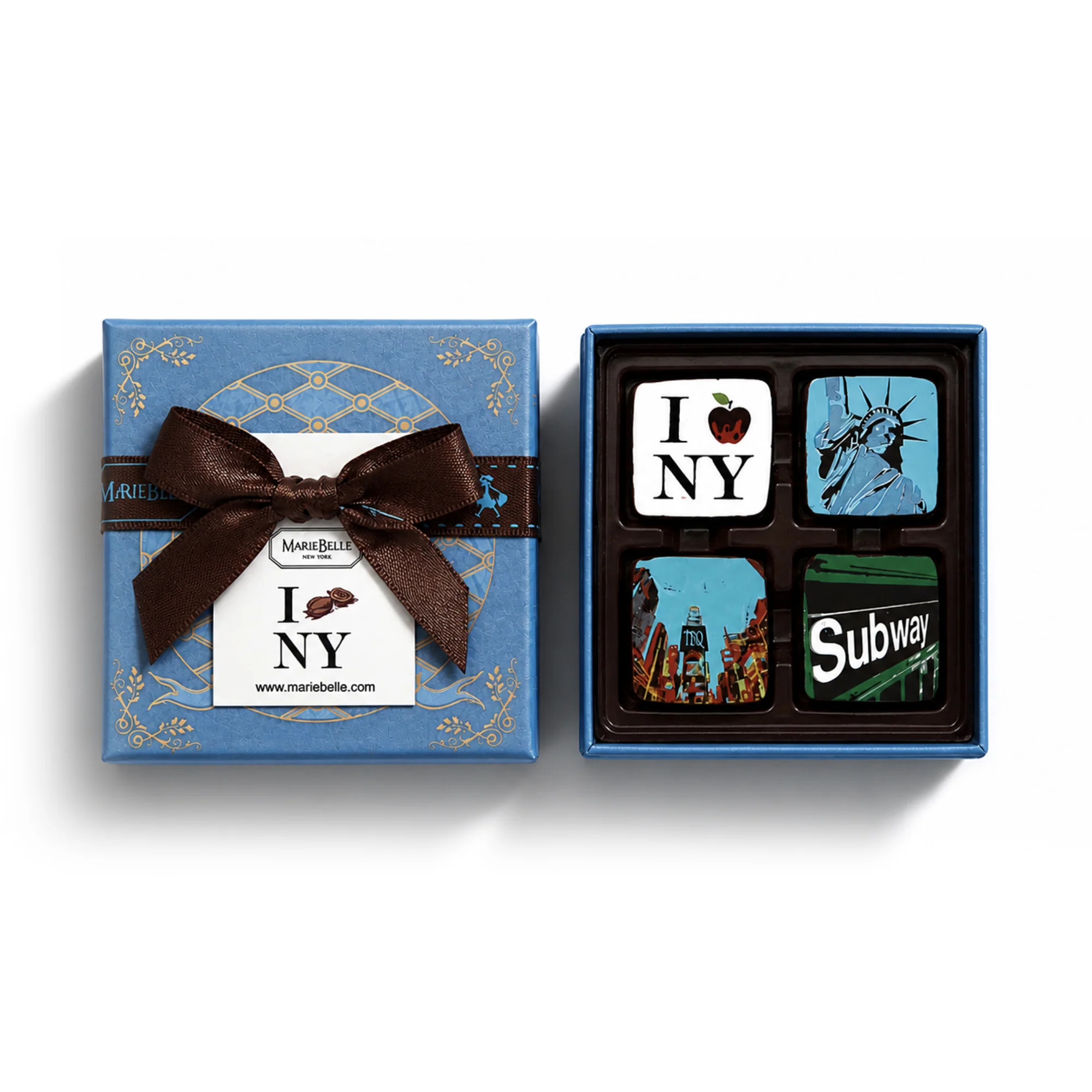 4pc New York Chocolate Ganache Blue Box