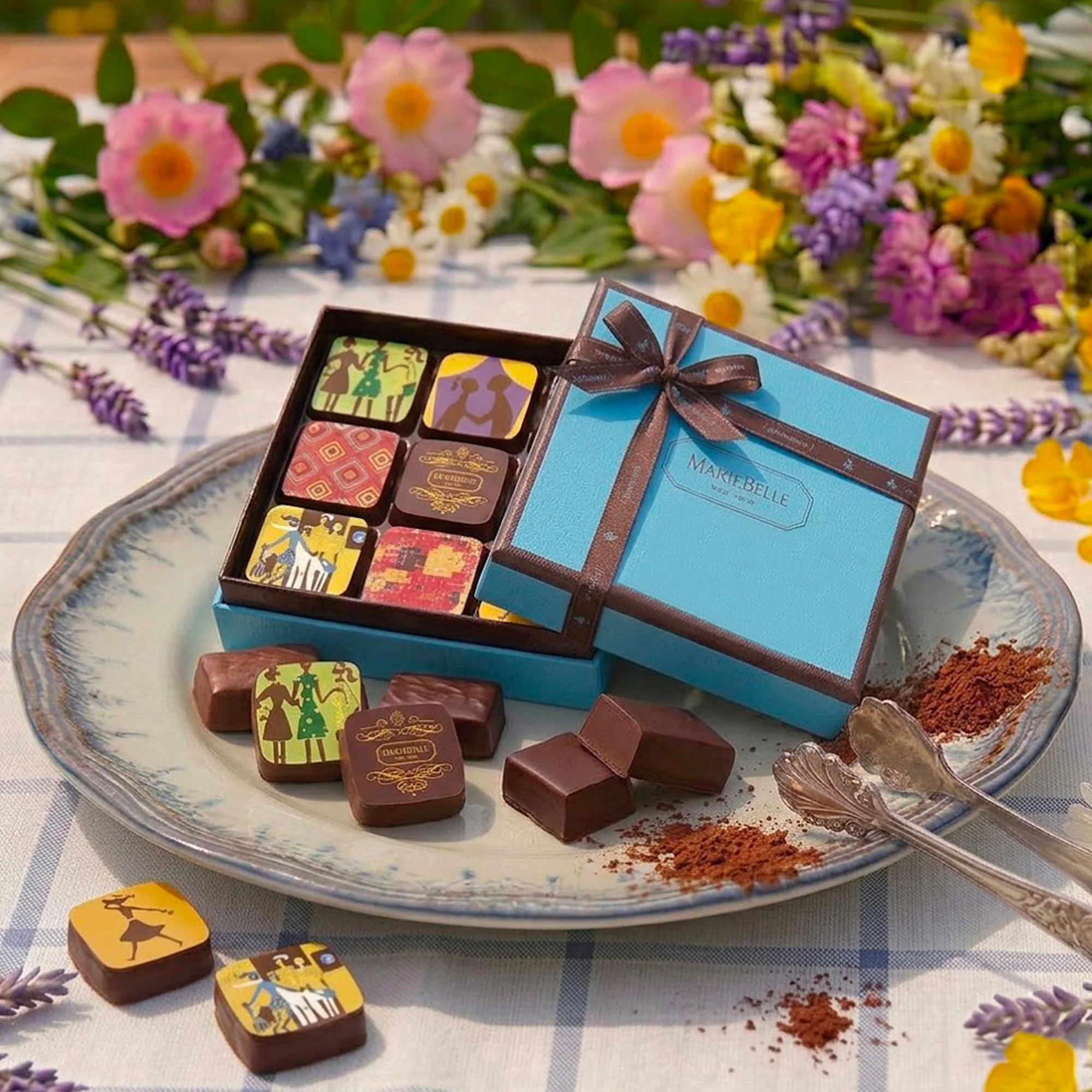 9pc Chocolate Ganache Blue Box