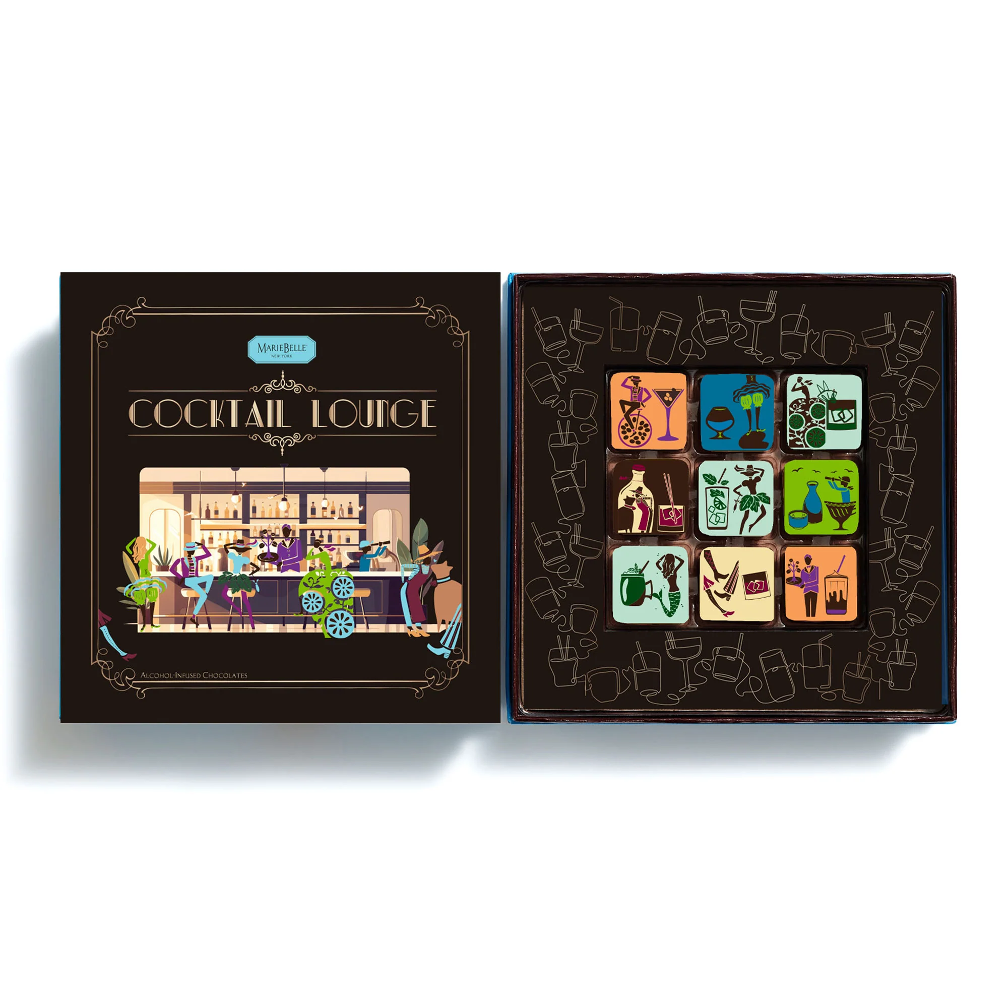 Cocktail Lounge 9pc Alcohol-Infused Chocolate Ganache - Image 2