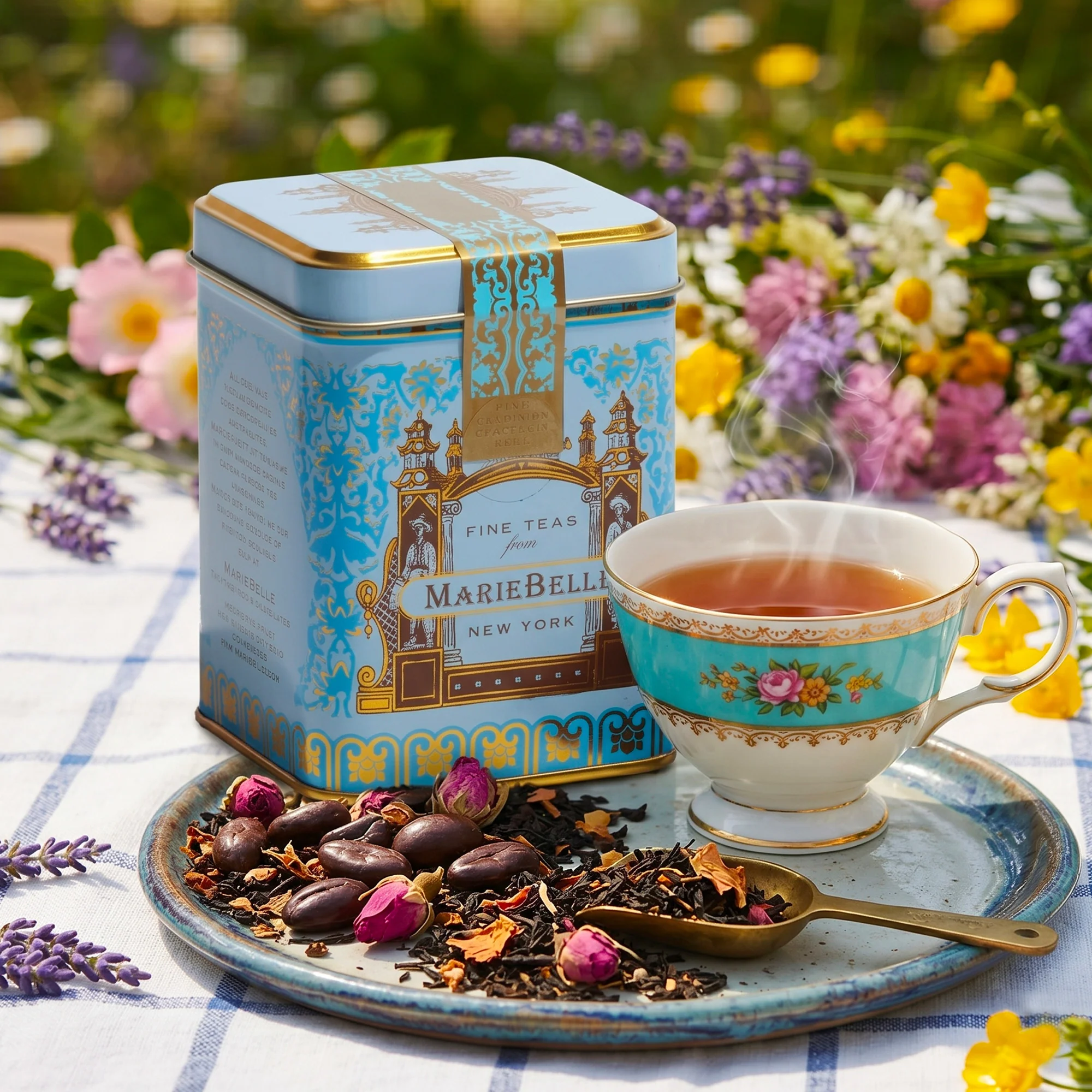 4oz Dark Chocolate Rose Tea Tin